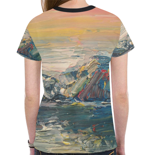 Mountains painting New All Over Print T-shirt for Women (Model T45)