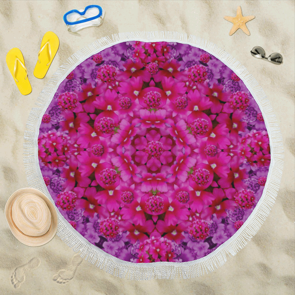 flower suprise to love and enjoy Circular Beach Shawl 59"x 59"