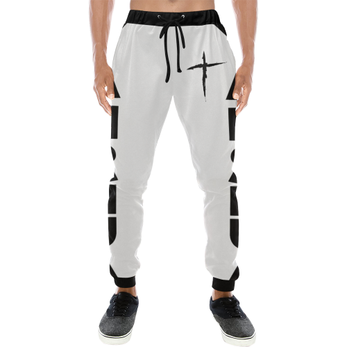 Yahshua Joggers (White) Men's All Over Print Sweatpants (Model L11)