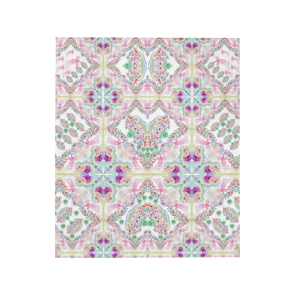 sweet nature- pink Quilt 50"x60"