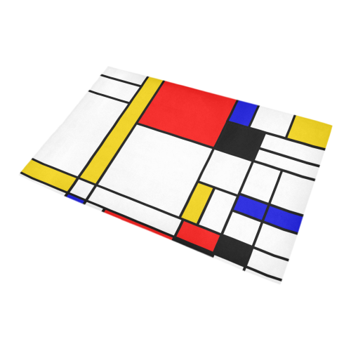Bauhouse Composition Mondrian Style Bath Rug 20''x 32''