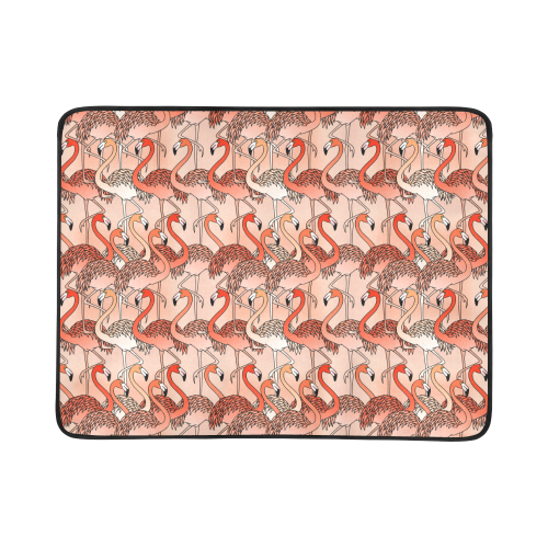 Living Coral Color Flamingos Beach Mat 78"x 60"