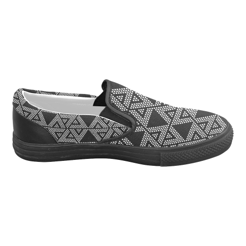 Polka Dots Party Men's Slip-on Canvas Shoes (Model 019)