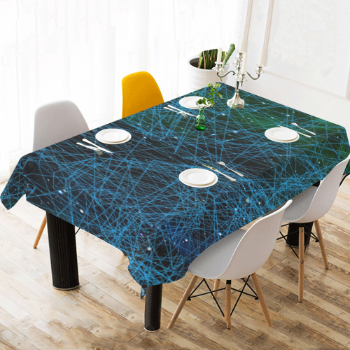 System Network Connection Cotton Linen Tablecloth 60"x120"