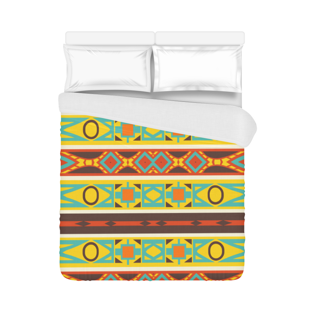 Ovals rhombus and squares Duvet Cover 86"x70" ( All-over-print)