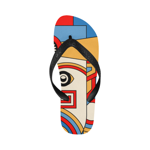Aztec Religion Tribal Flip Flops for Men/Women (Model 040)