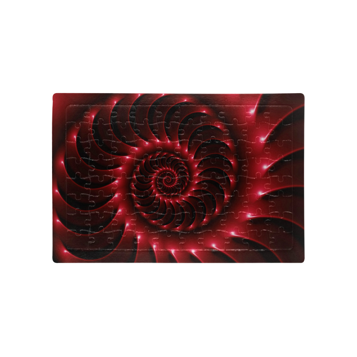 Red Spiral Fractal Puzzle A4 Size Jigsaw Puzzle (Set of 80 Pieces)