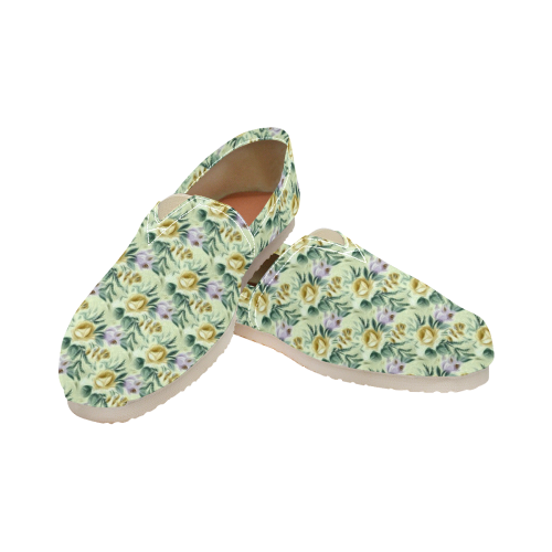 Cute floral 218B by JamColors Women's Classic Canvas Slip-On (Model 1206)