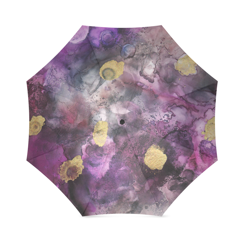 purple-gold-ink Foldable Umbrella (Model U01)