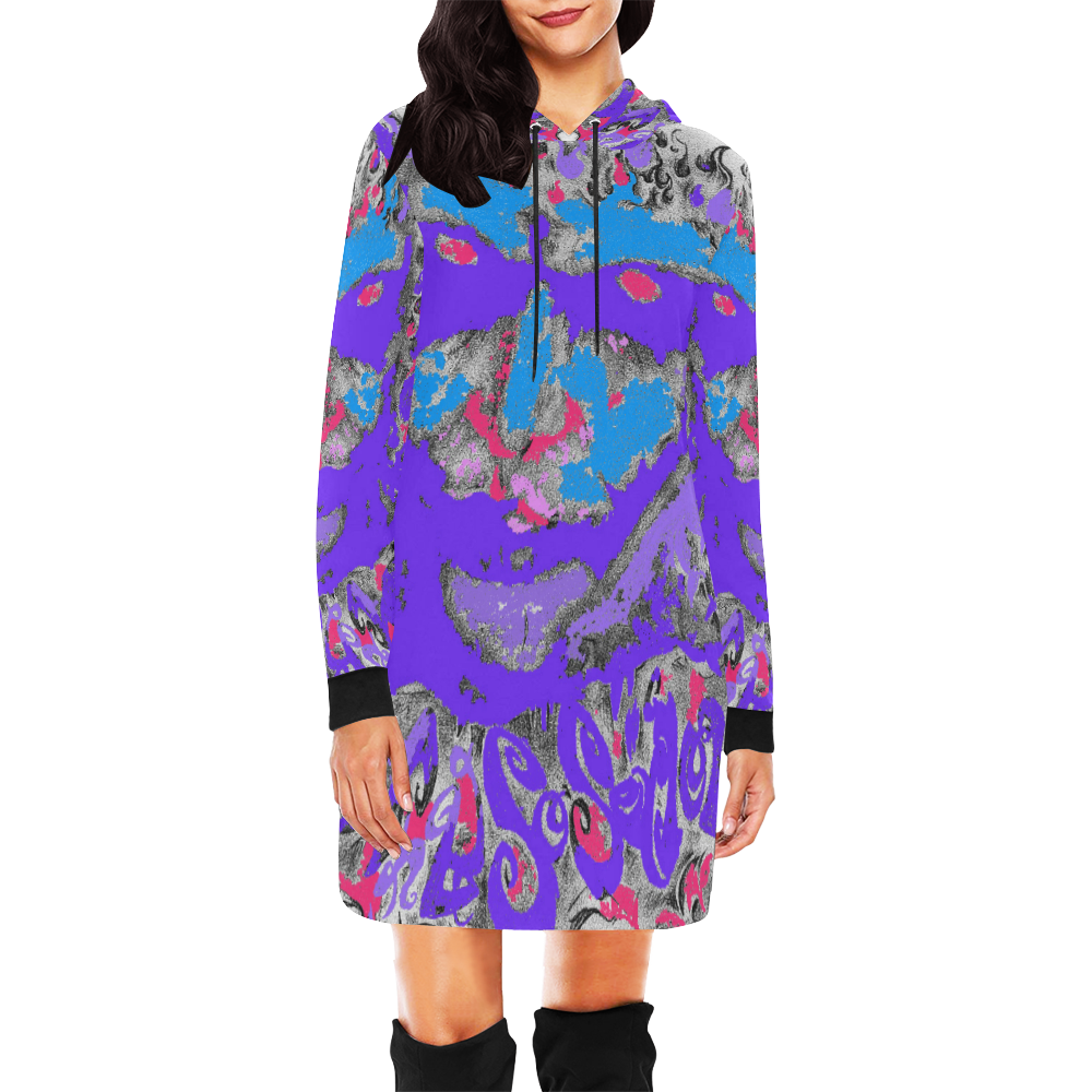 why_so_serious_by_villain101_d2lyebl-fullviewcolor All Over Print Hoodie Mini Dress (Model H27)