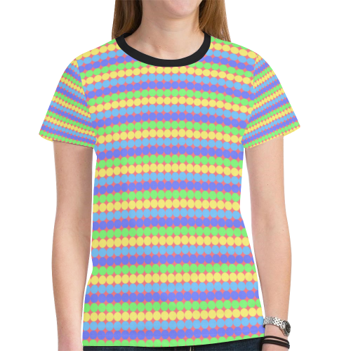 polka dots New All Over Print T-shirt for Women (Model T45)