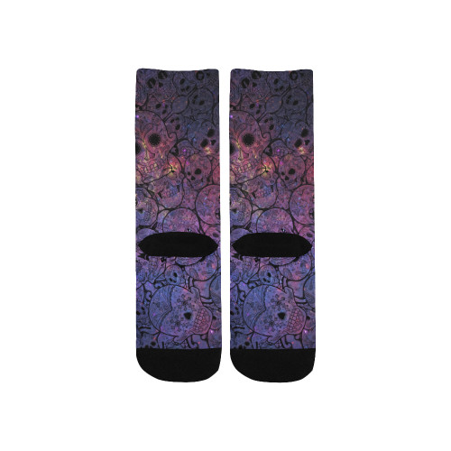 Cosmic Sugar Skulls Kids' Custom Socks