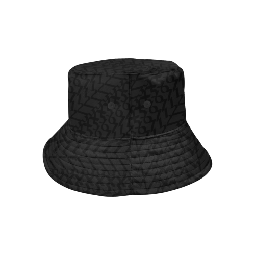 NUMBERS Collection 1234567 Matt Black All Over Print Bucket Hat