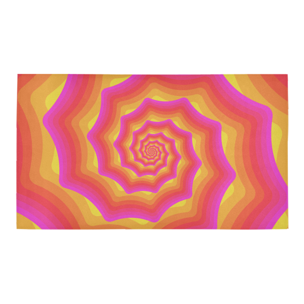 Pink yellow spiral Bath Rug 16''x 28''