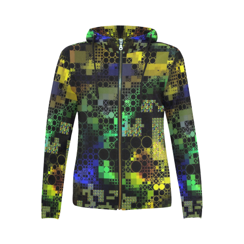 funny mix of shapes  by JamColors All Over Print Full Zip Hoodie for Women (Model H14)