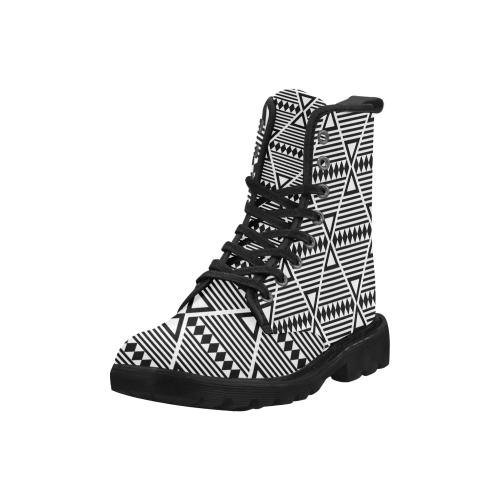 Black Aztec Tribal Martin Boots for Women (Black) (Model 1203H)