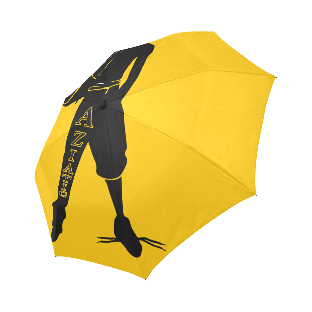 Aziatic Black & Yellow 69 Auto-Foldable Umbrella (Model U04)