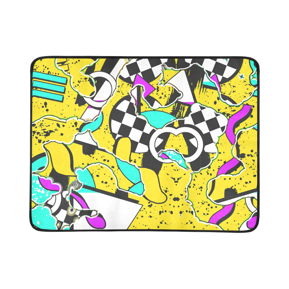 Shapes on a yellow background Beach Mat 78"x 60"
