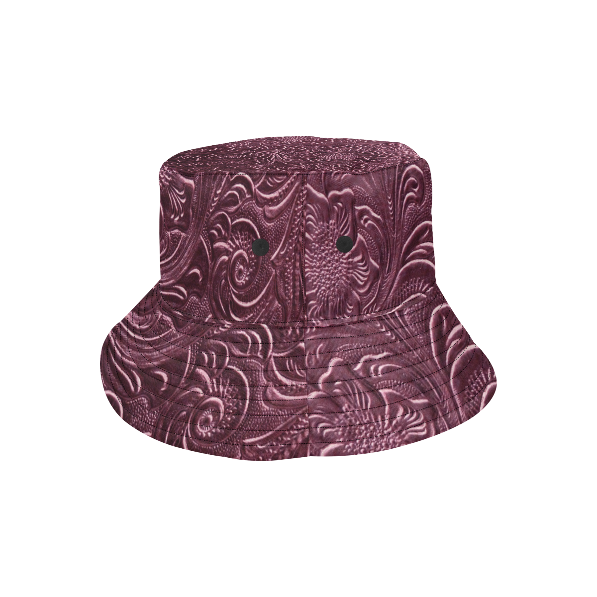 Embossed Pink Flowers All Over Print Bucket Hat