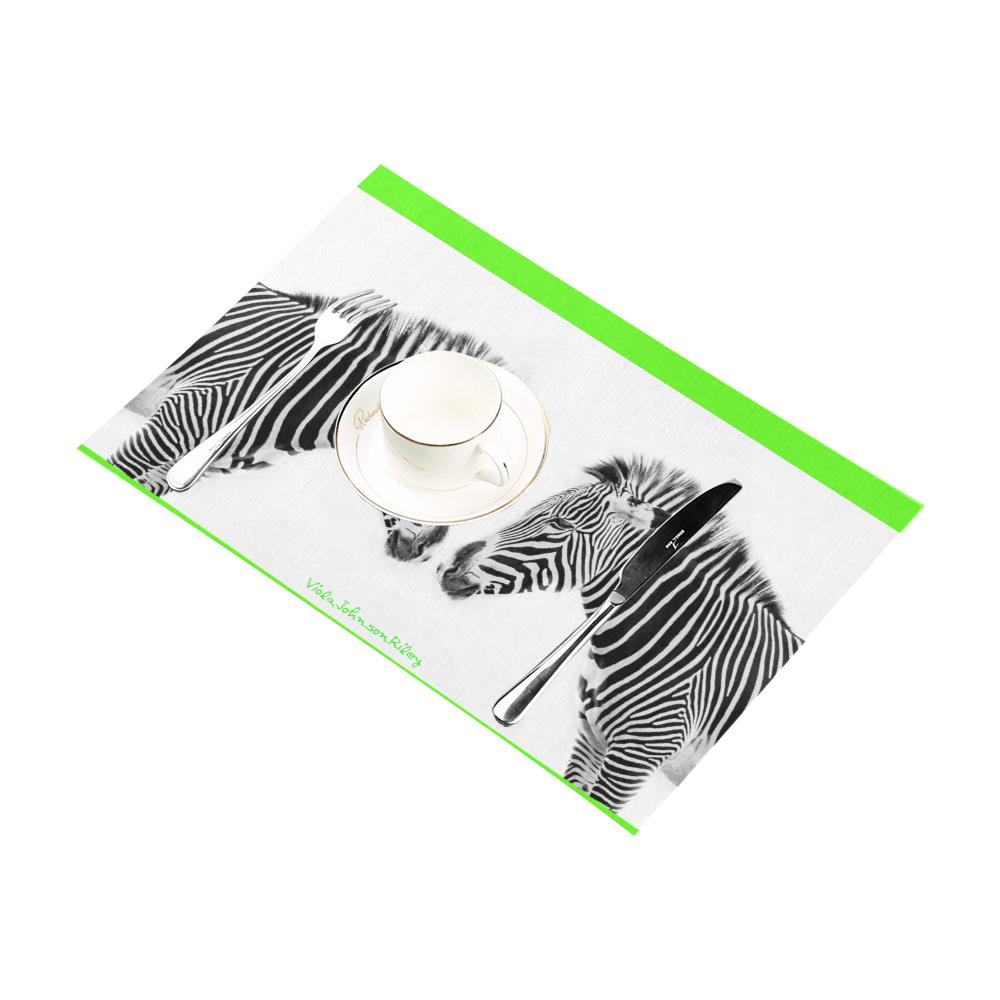 zeb neon green 4pc tab mat Placemat 12’’ x 18’’ (Set of 4)
