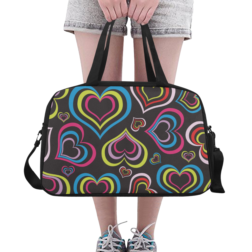Multicolor Hearts Fitness Handbag (Model 1671)