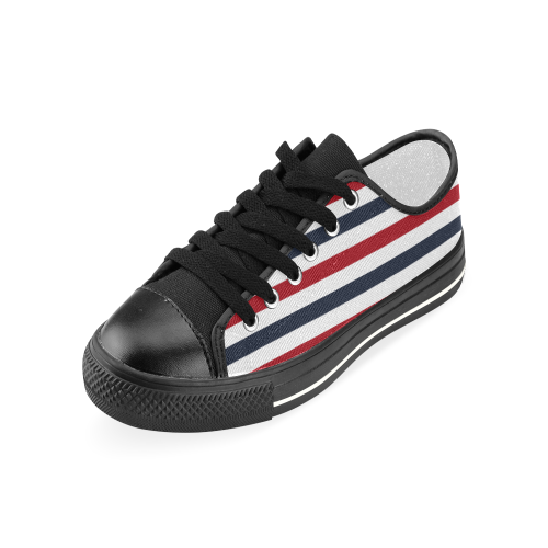 Red White Blue Women's Classic Canvas Shoes (Model 018)