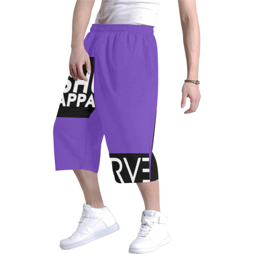 Purple Men's All Over Print Baggy Shorts (Model L37)