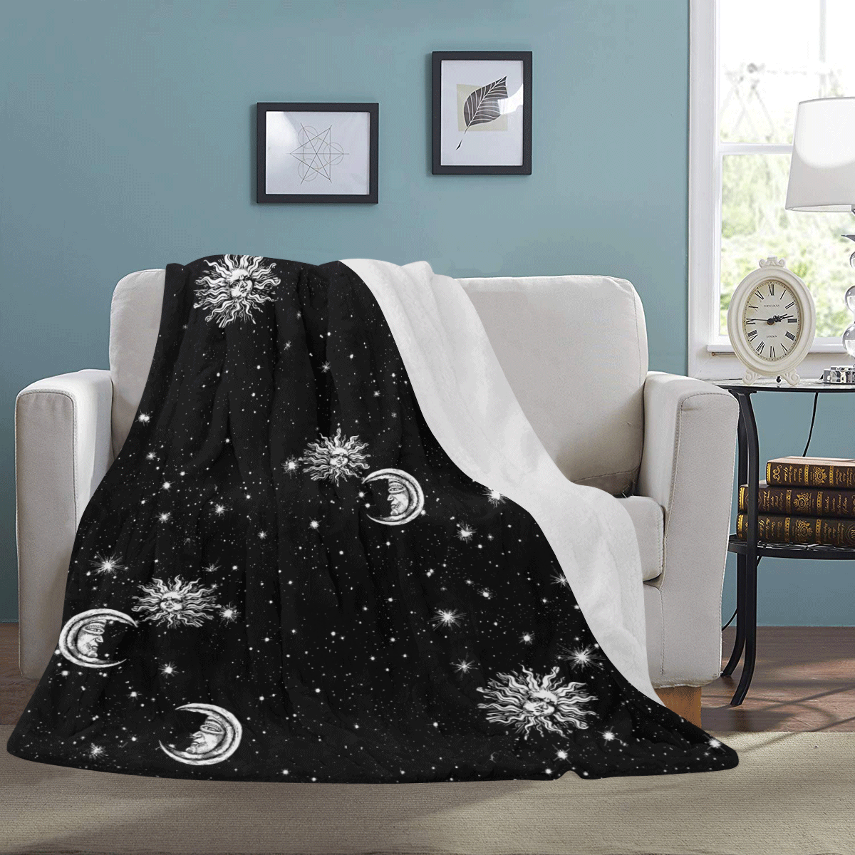 Mystic Stars, Moon and Sun Ultra-Soft Micro Fleece Blanket 60"x80"