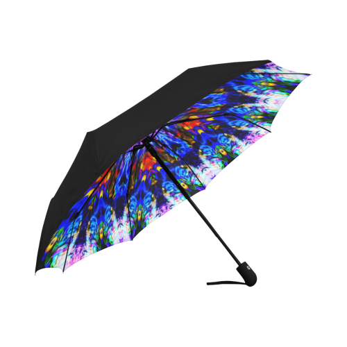 Blue, Red and Pink Crochet Anti-UV Auto-Foldable Umbrella (Underside Printing) (U06)