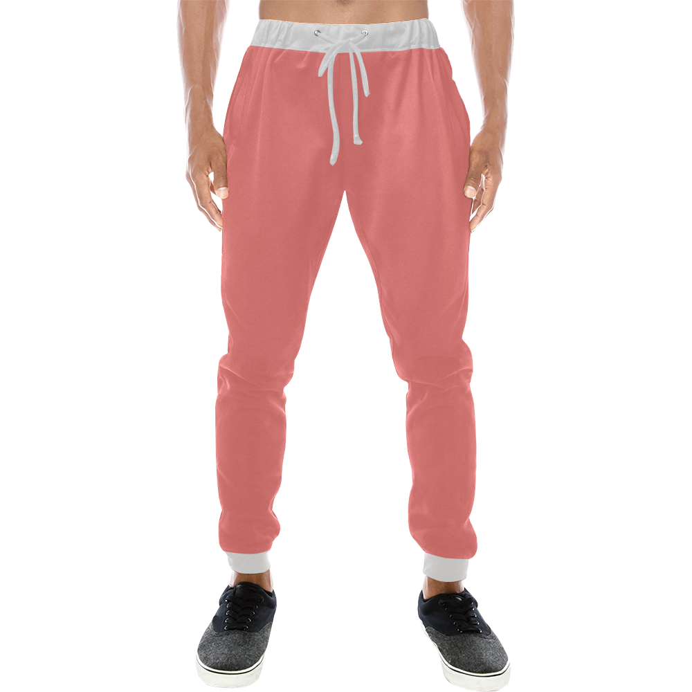 color light red Men's All Over Print Sweatpants (Model L11)