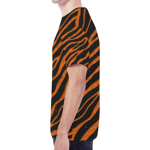 Ripped SpaceTime Stripes - Orange New All Over Print T-shirt for Men (Model T45)