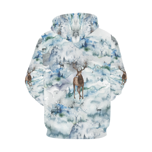 Oh My Deer All Over Print Hoodie for Men/Large Size (USA Size) (Model H13)