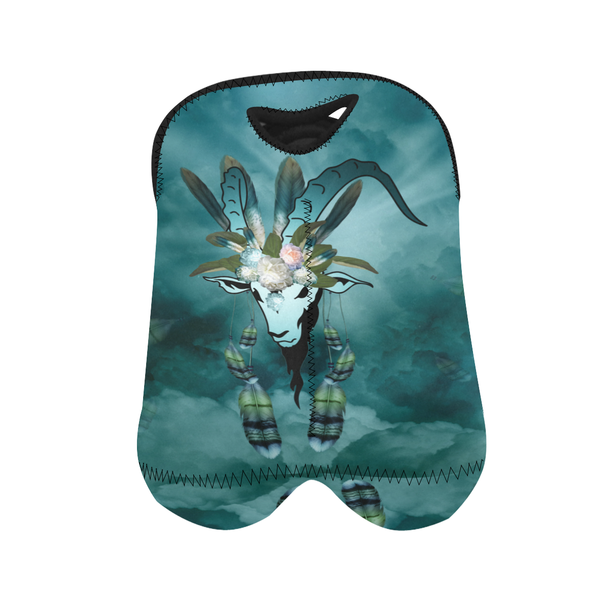 The billy goat with feathers and flowers 2-Bottle Neoprene Wine Bag