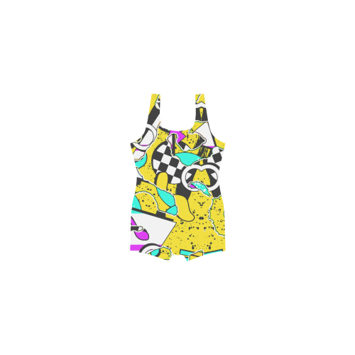 Shapes on a yellow background Classic One Piece Swimwear (Model S03)