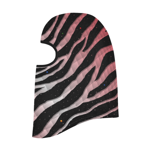 Ripped SpaceTime Stripes - Coral/White All Over Print Balaclava