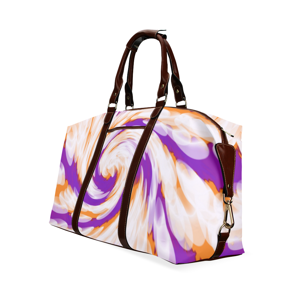 Purple Orange Tie Dye Swirl Abstract Classic Travel Bag (Model 1643) Remake