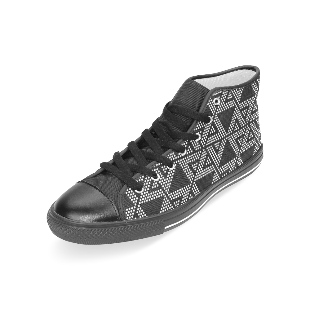 Polka Dots Party Women's Classic High Top Canvas Shoes (Model 017)