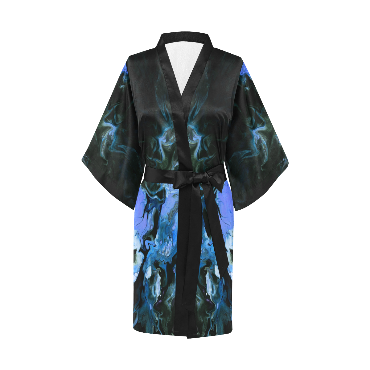 Fantasy Swirl Blue Paint. Kimono Robe