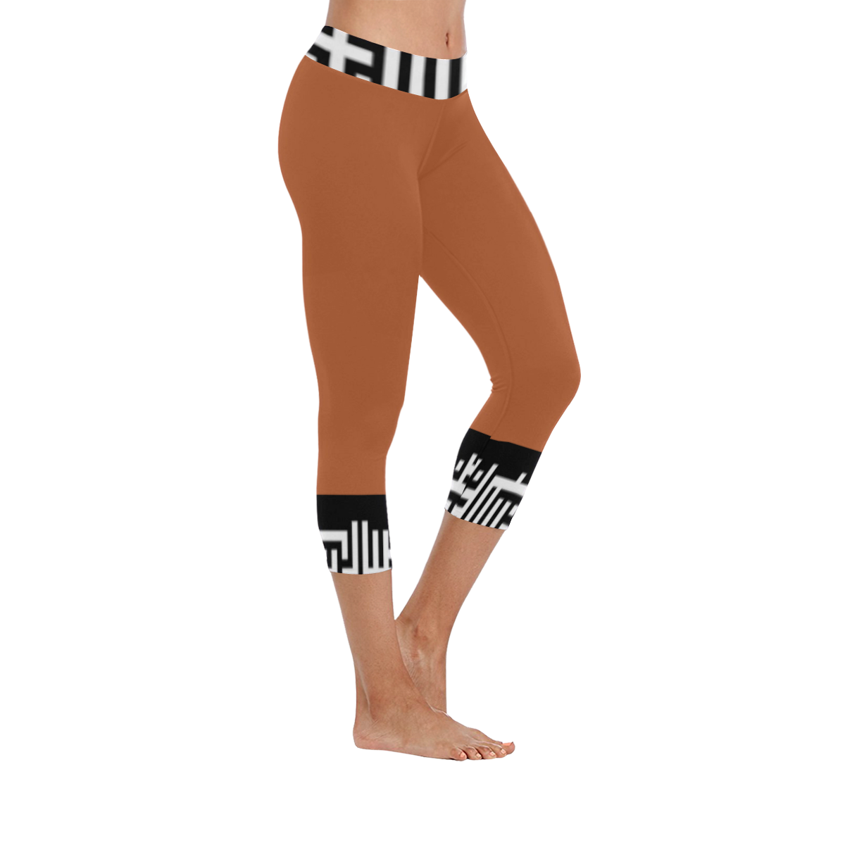 M1caprilegw0010 Women's Low Rise Capri Leggings (Invisible Stitch) (Model L08)
