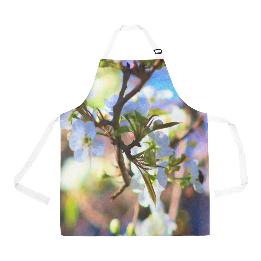 Pear Tree Blossoms All Over Print Apron
