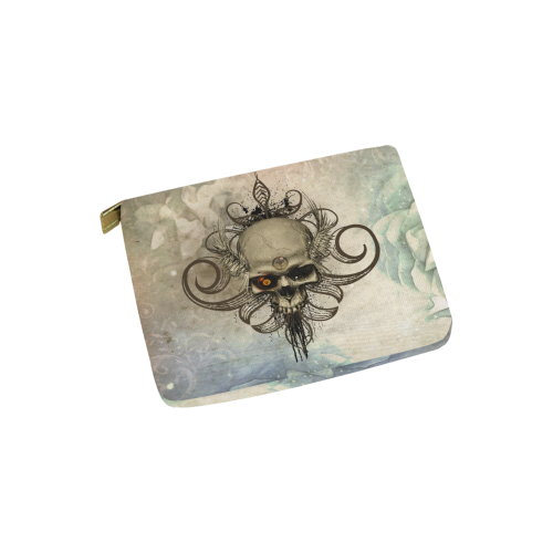 Creepy skull, vintage background Carry-All Pouch 6''x5''
