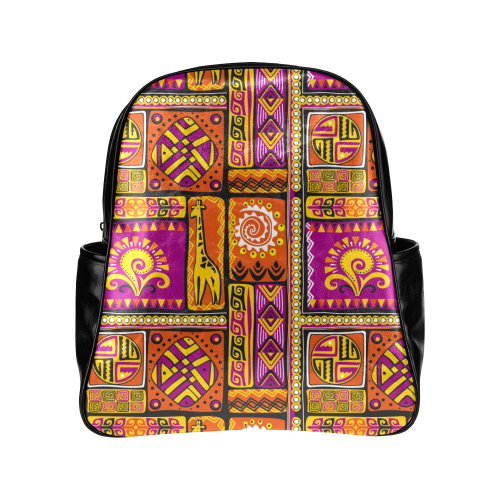 Traditional Africa Border Wallpaper Pattern 3 Multi-Pockets Backpack (Model 1636)