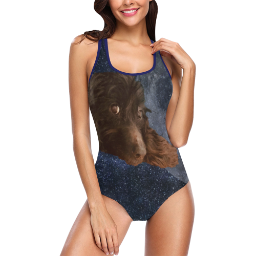 Dog and Stars Vest One Piece Swimsuit (Model S04)