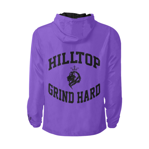 HillTop Purple All Over Print Quilted Windbreaker for Men (Model H35)