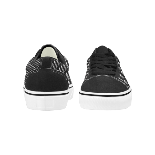 skate skull002 Men's Low Top Skateboarding Shoes (Model E001-2)