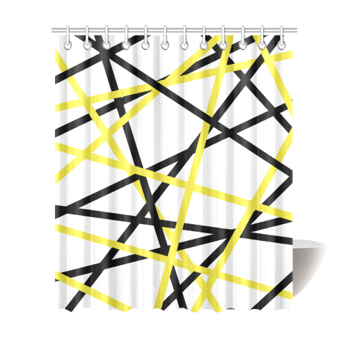 Black and yellow stripes Shower Curtain 72"x84"