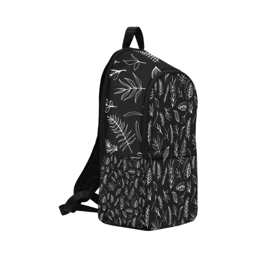 BLACK DANCING LEAVES Fabric Backpack for Adult (Model 1659)