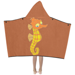 Sassy Seahorse Rust Kids' Hooded Bath Towels