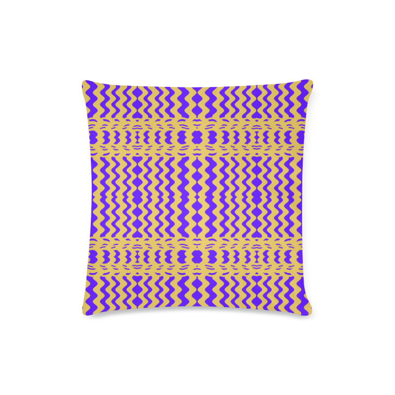 Purple Yellow Modern  Waves Lines Custom Zippered Pillow Case 16"x16"(Twin Sides)