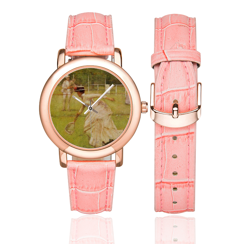 WEEKEND Women's Rose Gold Leather Strap Watch(Model 201)